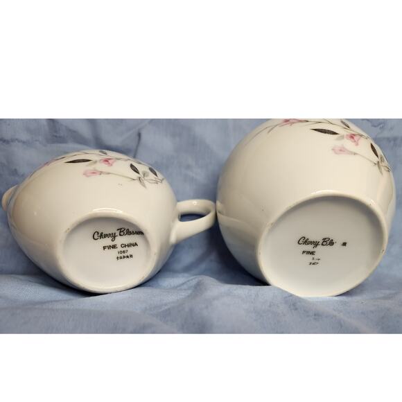 Cherry Blossom Fine China 1057 Sugar Bowl Creamer Pitcher MCM 1950s-L - Picture 3 of 9